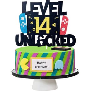 Level 8 Unlocked Video Game Cake Topper - Level 8 Unlocked Awesome 2014 Boy's Birthday Cake Topper - Video Game 8th Birthday Cake Decorations in Kuwait