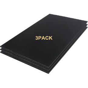 YDisplay 3Pack Poster Board 24×36’’ Corrugated Plastic Board 3/16 Inches Thick Blank Board for School Projects,Craft,Art & Display,Black