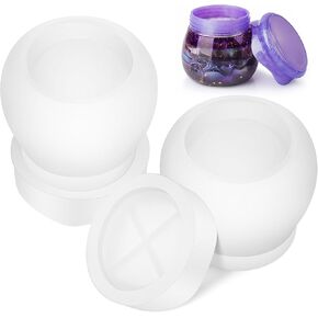 VILLCASE Pudding Jar Molds with Lid, Jar Silicone Molds Resin Pudding Tin Storage Box Molds for Storage Box, Candy Jewelry Organizer, Home Decor, Resin Epoxy Casting 2pcs in Saudi Arabia