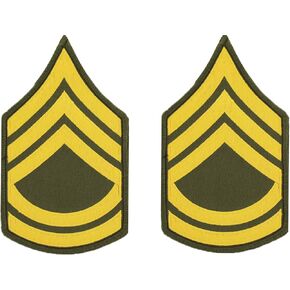 United States Army Rank E7 Sergeant 1st Class SGT Patches, Dress Green, with Iron-On Adhesive (Set of Two) in Saudi Arabia
