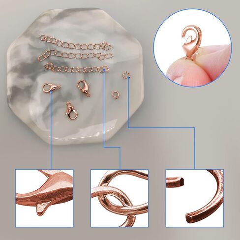 90pcs Extender Chains and 100pcs Alloy Lobster Clasps with 100pcs Open Jump Ring,Twist Tail Chain Bracelet Chain Extender Lobster Claw Clasps for Jewelry Making Supplies(290pcs,Gold) in Saudi Arabia