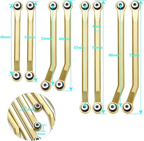 Benedict Harry Metal Steering Links Rod Set for 1/18 RC Crawler Car Traxxas TRX4M Upgrade Parts in Kuwait