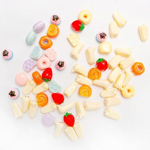 60 قطعة 1:12 خبز مصغر كعكة راتنج حلوى مصغرة دونات معكرون فاكهة صغيرة ملحقات تزيين الطعام للمطبخ المنزلي الصغير in Kuwait