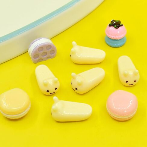 60 قطعة 1:12 خبز مصغر كعكة راتنج حلوى مصغرة دونات معكرون فاكهة صغيرة ملحقات تزيين الطعام للمطبخ المنزلي الصغير in Kuwait