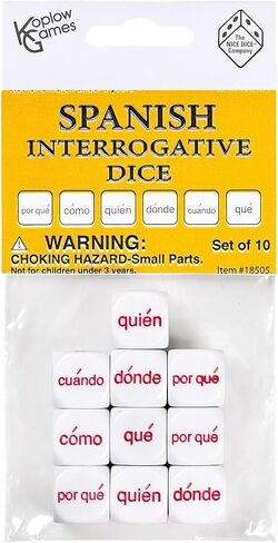SPANISH INTERROGATIVE DICE SET 10PC in Saudi Arabia