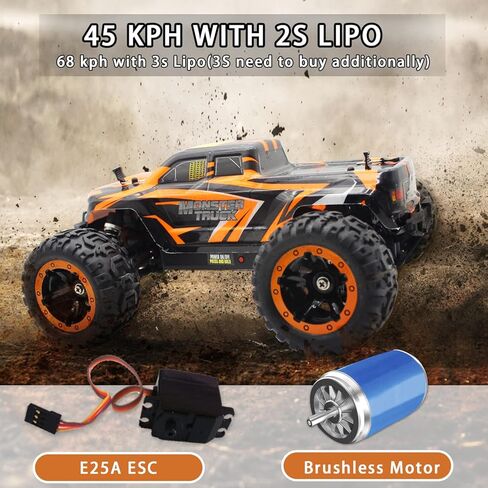 Losbenco 1:16 4X4 RTR Brushless Fast RC Cars for Adults, Max 42mph Hobby Electric Off-Road Racing Buggy, 4WD Offroad Remote Control Car with 2 Li-Po Batteries, Monster RC Truck for Boys in Kuwait