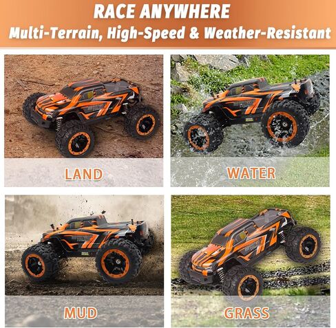 Losbenco 1:16 4X4 RTR Brushless Fast RC Cars for Adults, Max 42mph Hobby Electric Off-Road Racing Buggy, 4WD Offroad Remote Control Car with 2 Li-Po Batteries, Monster RC Truck for Boys in Kuwait