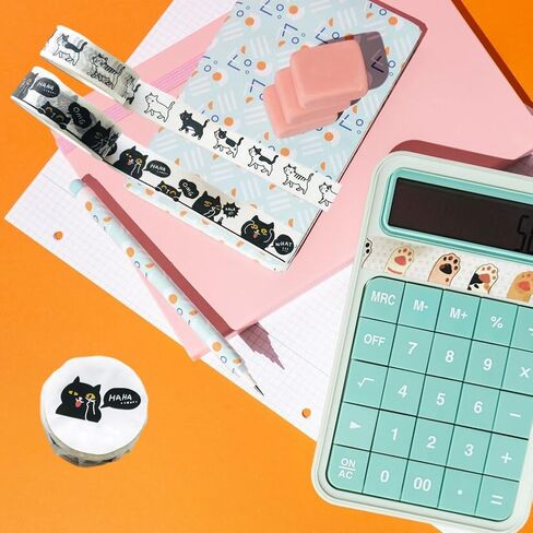 مجموعة شريط واشي للقطط - شريط واشي بعرض 15 مم، شريط واشي لطيف بطول 16 قدم/لفة، مستلزمات سجل القصاصات، لوازم اليوميات، الحرف اليدوية للأطفال، شريط واشي كاواي، تغليف الهدايا، مجلة رصاصة in Kuwait