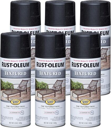Rust-Oleum 7220830 Textured Spray Paint, 12 oz, Black in Saudi Arabia