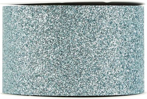MEEDEE Blue Glitter Ribbon Cut Edge Ribbon 3/8 Inch X 25 Yards Turquoise Blue Metallic Glitter Ribbon for Card Making Thin Ribbon for Gift Wrapping Metallic Fabric Ribbon Winter Christmas Decorations in Kuwait