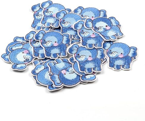 JKJF 12 Pcs Elephant Embroidery Patches Baby Elephant Iron on Patches Wildlife Sew On Applique Badge for Clothes Backpack Shoes Jacket Jeans Hat Dress Curtain in Saudi Arabia