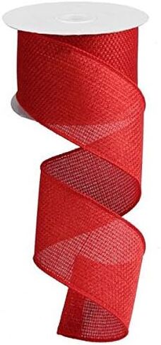 Cross Royal Burlap Wired Edge Ribbon - 2.5" x 10 Yards (Orange) in Saudi Arabia