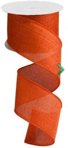 Cross Royal Burlap Wired Edge Ribbon - 2.5" x 10 Yards (Orange) in Saudi Arabia