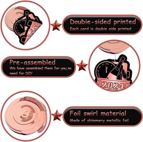 30 قطعة من ديكورات السنة الجديدة السعيدة من كويموي، ديكورات السنة الجديدة السعيدة 2024، شرائط العد التنازلي للعام الجديد باللون الذهبي الوردي والاسود لحفلات ليلة رأس السنة in Kuwait