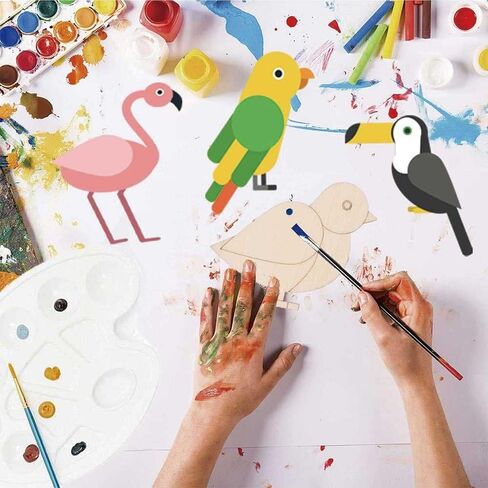 Unfinished Wooden Cutouts 8 Styles Butterfly Bee Sunflowers Spring Wood Slices Hanging Ornaments Blank Wooden Paint Crafts for Kids Painting, DIY Crafts Home Wedding Birthday Decoration Craft Project in Kuwait