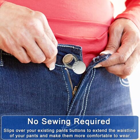 WORFACE Button Extenders for Jeans 12 Pcs Pants Button Extender Adjustable Waist Extenders for Pants for Men Women No-Sew Extender Button Set for Pants Jeans Clothing Supplies in Kuwait