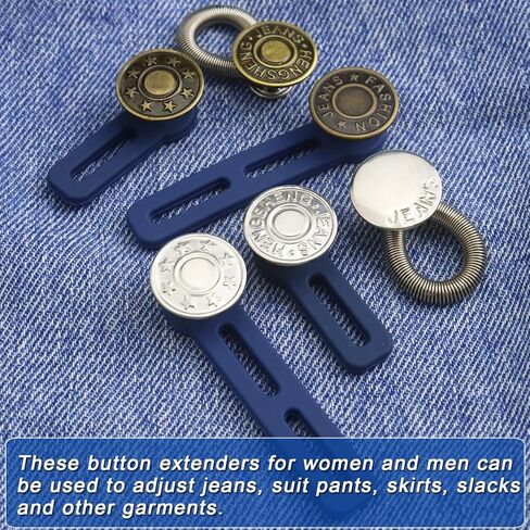 WORFACE Button Extenders for Jeans 12 Pcs Pants Button Extender Adjustable Waist Extenders for Pants for Men Women No-Sew Extender Button Set for Pants Jeans Clothing Supplies in Kuwait