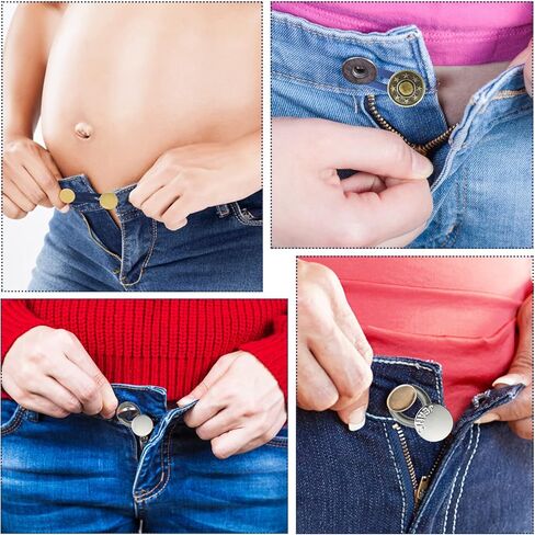 WORFACE Button Extenders for Jeans 12 Pcs Pants Button Extender Adjustable Waist Extenders for Pants for Men Women No-Sew Extender Button Set for Pants Jeans Clothing Supplies in Kuwait