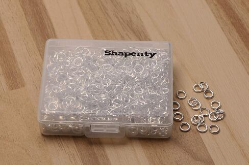 1000 قطعة خاتم من الذهب المطلي بالفضة من Shapenty وصلات سائبة للصناعة اليدوية أقراط قلادة سوار قلائد لصنع المجوهرات وخرزات سلسلة المفاتيح (فضي، 4 مم) in Saudi Arabia