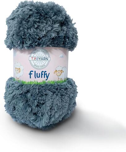 Troyarn Fluffy (1- حزمة شلات) 100% بوليستر مريح مكتنزة الوزن الكبير #5 للكروشيه والحياكة 3.52 أونصة (100 جرام) / 71 ياردة (65 م) (10709 - كريمي) in Kuwait