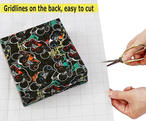 يو كوفر ورق تغليف هدايا عيد ميلاد بتصميم شاحنة مونستر للاطفال الاولاد من 3 قطع، ورق تغليف هدايا سيارة سباق سوداء كبيرة للرجال لحفلات استقبال المولود والعطلات مع خط مقطوع، ورق تغليف هدايا مسطح مطوي in Kuwait