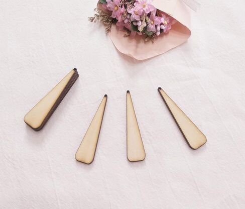 30 قطعة من أقراط الخشب الطبيعي على شكل دمعة طويلة، إكسسوارات مجوهرات خشبية غير مكتملة من الخشب المقطوع بالليزر، أشكال خشبية (2.5 بوصة) in Kuwait