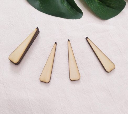 30 قطعة من أقراط الخشب الطبيعي على شكل دمعة طويلة، إكسسوارات مجوهرات خشبية غير مكتملة من الخشب المقطوع بالليزر، أشكال خشبية (2.5 بوصة) in Kuwait