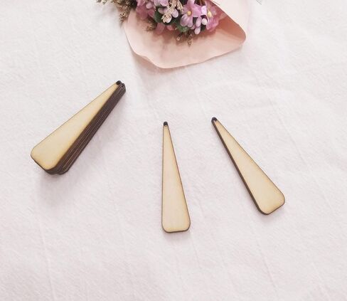 30 قطعة من أقراط الخشب الطبيعي على شكل دمعة طويلة، إكسسوارات مجوهرات خشبية غير مكتملة من الخشب المقطوع بالليزر، أشكال خشبية (2.5 بوصة) in Kuwait