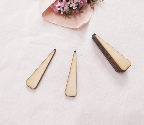 30 قطعة من أقراط الخشب الطبيعي على شكل دمعة طويلة، إكسسوارات مجوهرات خشبية غير مكتملة من الخشب المقطوع بالليزر، أشكال خشبية (2.5 بوصة) in Kuwait