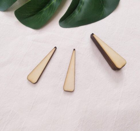 30 قطعة من أقراط الخشب الطبيعي على شكل دمعة طويلة، إكسسوارات مجوهرات خشبية غير مكتملة من الخشب المقطوع بالليزر، أشكال خشبية (2.5 بوصة) in Kuwait