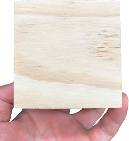 4 Inch Solid Wood Block Cube, Large Wooden Blocks for Crafts, Unfinished Wood Cubes for DIY Crafts and Decor, 1 PCS Square Solid Wood Block in Kuwait