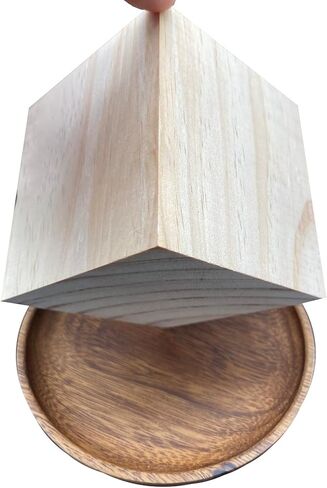 4 Inch Solid Wood Block Cube, Large Wooden Blocks for Crafts, Unfinished Wood Cubes for DIY Crafts and Decor, 1 PCS Square Solid Wood Block in Kuwait