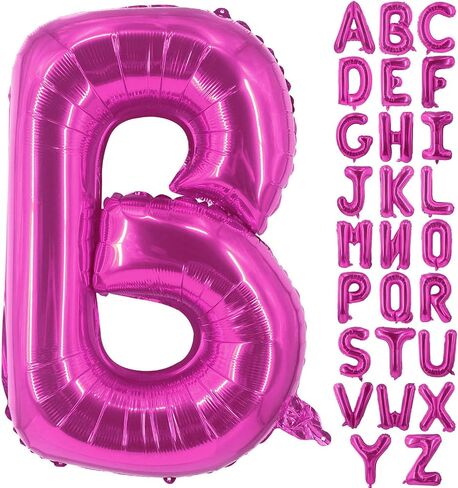 Lovoir 40 Inch Large Hot Pink Letter E Balloons Big Size Jumbo Mylar Foil Helium Balloon for Birthday Party Celebration Decorations Alphabet Hot Pink E in Kuwait