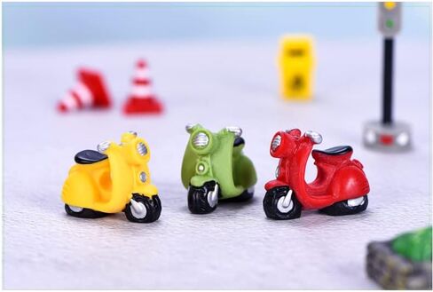 ايمين تمثال صغير من الراتنج للدراجات النارية من 3 قطع من الراتنج، ديكور مناظر طبيعية صغيرة، حدائق خرافية، زينة مصغرة لبيت الدمى بنفسك in Kuwait