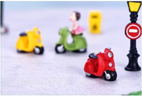 ايمين تمثال صغير من الراتنج للدراجات النارية من 3 قطع من الراتنج، ديكور مناظر طبيعية صغيرة، حدائق خرافية، زينة مصغرة لبيت الدمى بنفسك in Kuwait