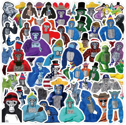 60PCS Gorilla Tag Stickers Game Stickers Gorilla Tag Merch Scrapbook Stickers Vinyl Waterproof Stickers for Laptop,Bumper,Skateboard,Water Bottles,Computer,Phone, for Kids,Teens,Adult in Kuwait
