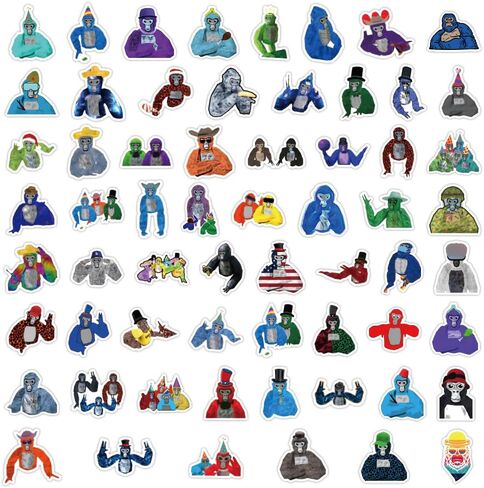 60PCS Gorilla Tag Stickers Game Stickers Gorilla Tag Merch Scrapbook Stickers Vinyl Waterproof Stickers for Laptop,Bumper,Skateboard,Water Bottles,Computer,Phone, for Kids,Teens,Adult in Kuwait