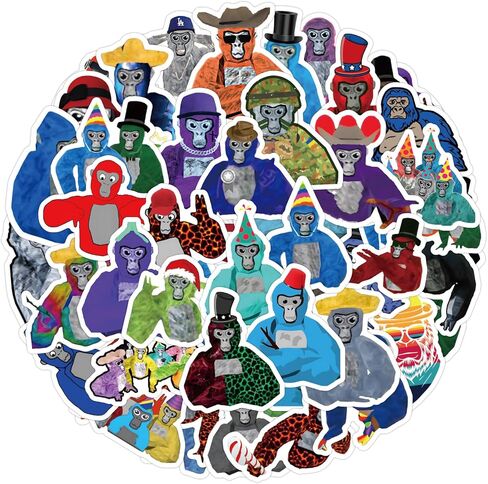 60PCS Gorilla Tag Stickers Game Stickers Gorilla Tag Merch Scrapbook Stickers Vinyl Waterproof Stickers for Laptop,Bumper,Skateboard,Water Bottles,Computer,Phone, for Kids,Teens,Adult in Kuwait