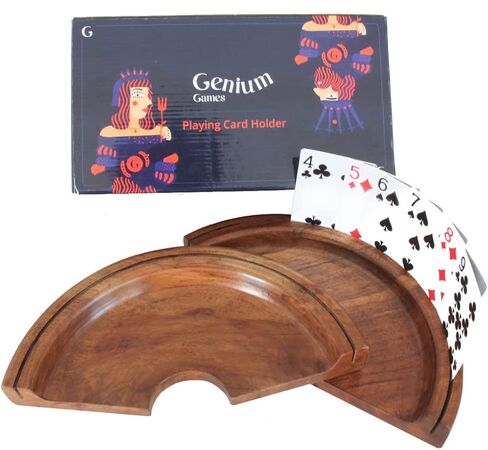 Card Holder for Playing Cards (1) | Hands Free Playing Card Holders Made from Dark Maple Certified Wood | Fits up to 25 cards | Ideal for Seniors or Kids. in Saudi Arabia