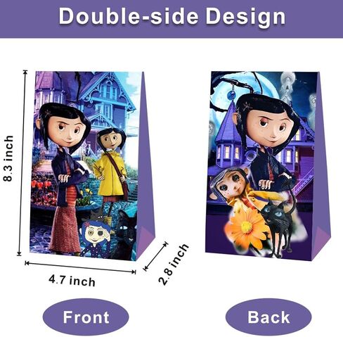 ROOZEE 12pcs Coraline Party Favor Gift Bags, Coraline Birthday Party Supplies for Coraline Party Decorations in Kuwait