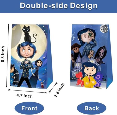 ROOZEE 12pcs Coraline Party Favor Gift Bags, Coraline Birthday Party Supplies for Coraline Party Decorations in Kuwait