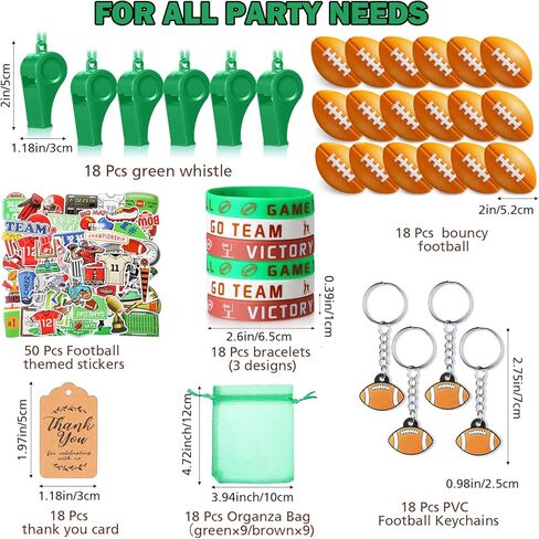 158 قطعة من هدايا عيد ميلاد كرة القدم، هدايا الحفلات مع سلاسل مفاتيح صغيرة لكرة القدم، أساور معصم من السيليكون، صفارات، ملصقات، حقائب أورجانزا، علامات شكر لمستلزمات حفلات كرة القدم، مكافآت الفصل الدراسي (كرة القدم) in Kuwait