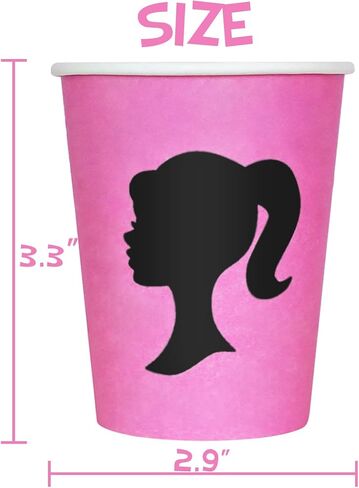 اطباق حفلات للبنات لمستلزمات حفلات الاطفال واعياد الميلاد مقاس 7 انش و9 انش، مجموعة اكواب عصير زينة in Kuwait