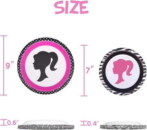 اطباق حفلات للبنات لمستلزمات حفلات الاطفال واعياد الميلاد مقاس 7 انش و9 انش، مجموعة اكواب عصير زينة in Kuwait