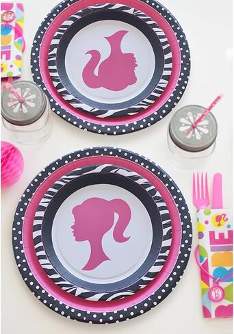 اطباق حفلات للبنات لمستلزمات حفلات الاطفال واعياد الميلاد مقاس 7 انش و9 انش، مجموعة اكواب عصير زينة in Kuwait