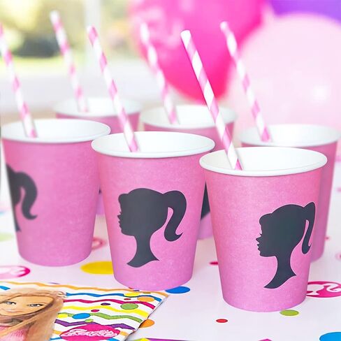 اطباق حفلات للبنات لمستلزمات حفلات الاطفال واعياد الميلاد مقاس 7 انش و9 انش، مجموعة اكواب عصير زينة in Kuwait