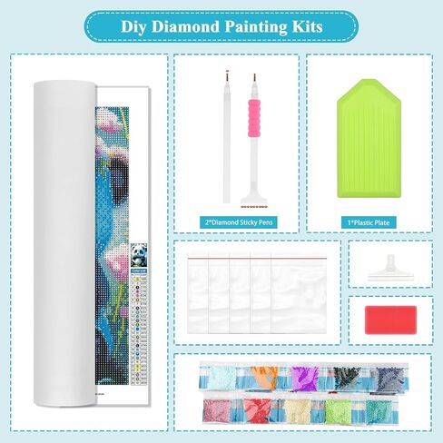 Lxmsja 5D DIY Cute Panda Diamond Gem Art Painting for Adults, Panda Diamond Painting Kits, Full Drill Crystal Rhinestone Arts and Crafts for Gifts Wall Decor 12X16inch in Saudi Arabia