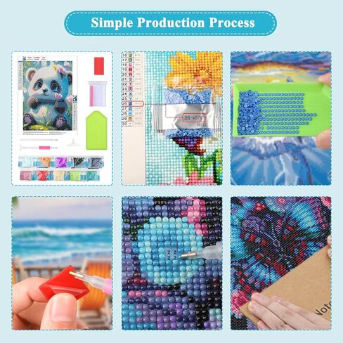 Lxmsja 5D DIY Cute Panda Diamond Gem Art Painting for Adults, Panda Diamond Painting Kits, Full Drill Crystal Rhinestone Arts and Crafts for Gifts Wall Decor 12X16inch in Saudi Arabia