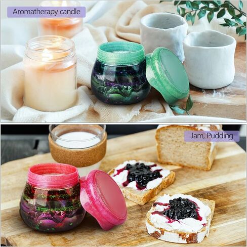 VILLCASE Pudding Jar Molds with Lid, Jar Silicone Molds Resin Pudding Tin Storage Box Molds for Storage Box, Candy Jewelry Organizer, Home Decor, Resin Epoxy Casting 2pcs in Saudi Arabia