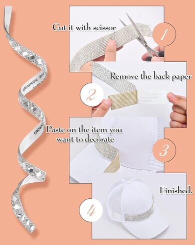 شريط ألماس من حجر الراين الكريستالي ذاتي اللصق بطول 4.4 ياردة، ملصقات شريطية من الألماس الفضي اللامع للحرف الفنية، نمطان من الملابس المصنوعة من أحجار الراين الكريستالية DIY، والهاتف، والحقيبة، وديكور السيارة (كرتان) in Kuwait